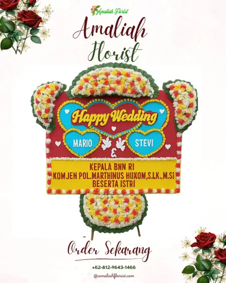Papan Bunga Pernikahan Linggar